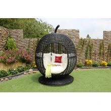 Strange Design Rattan Apple Shape Sunbed For Outdoor Garden